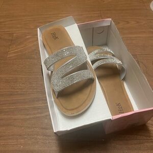Silver Sparkling Slides